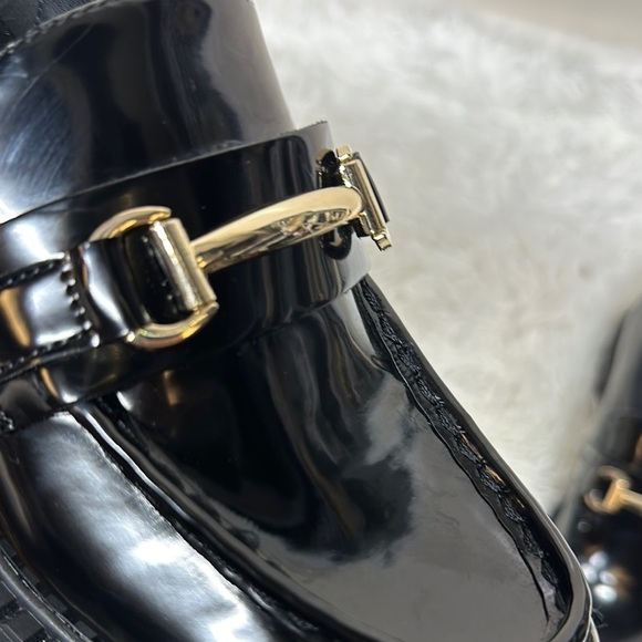 Madden Ambrosee Girl Black Loafers with Gold Accents - Picture 9 of 10